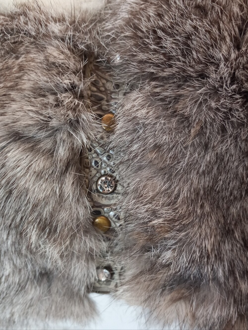 Y2K Faux Fur Indie Sleeze Rhinestone Studded Bag - Picture 4 of 13